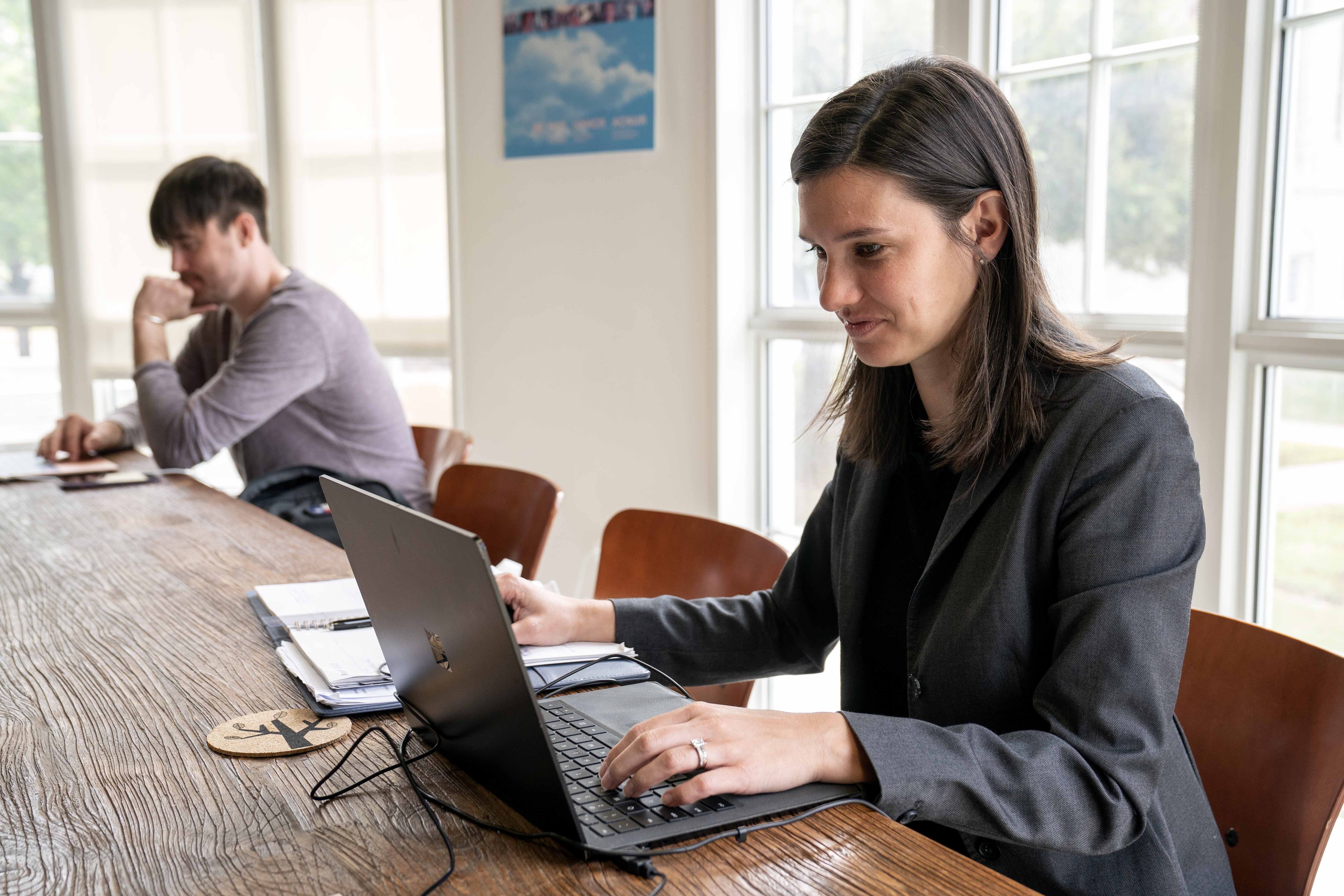 girl working on computer